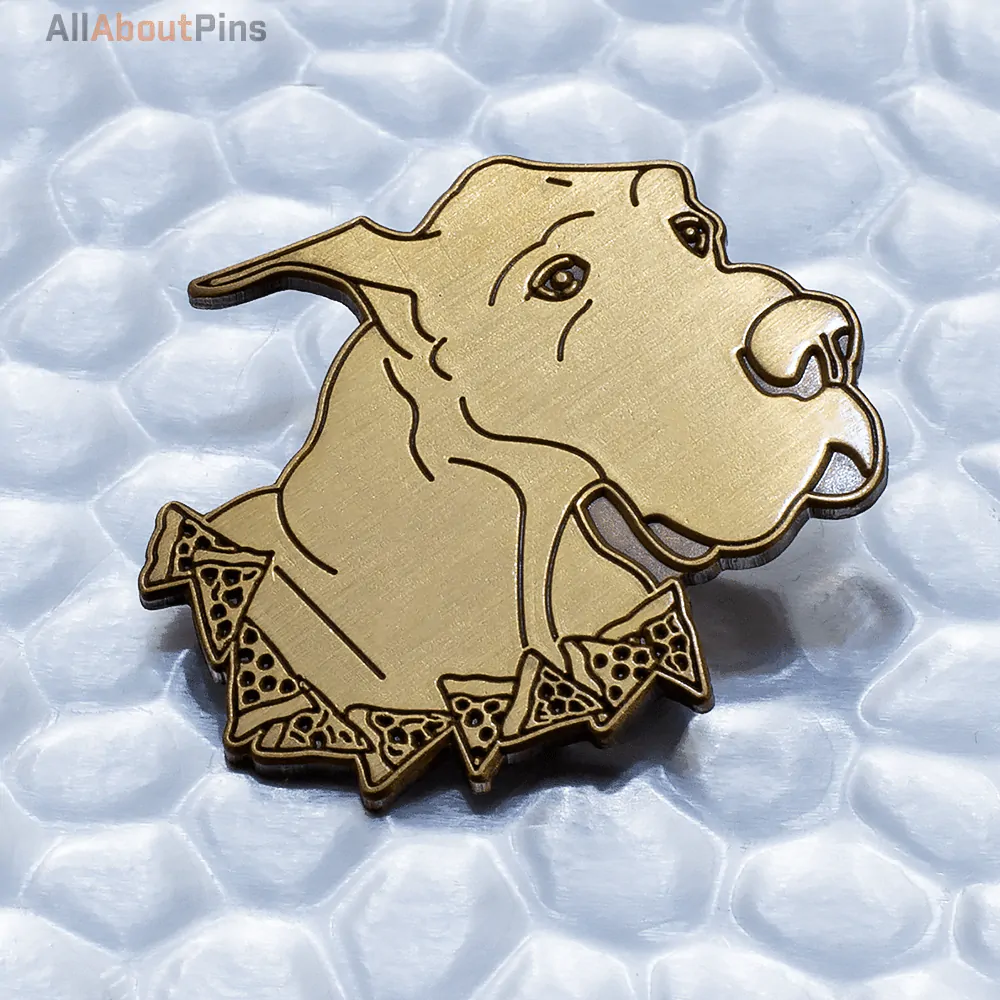 Dog Antique Gold Diestruck Lapel Pin