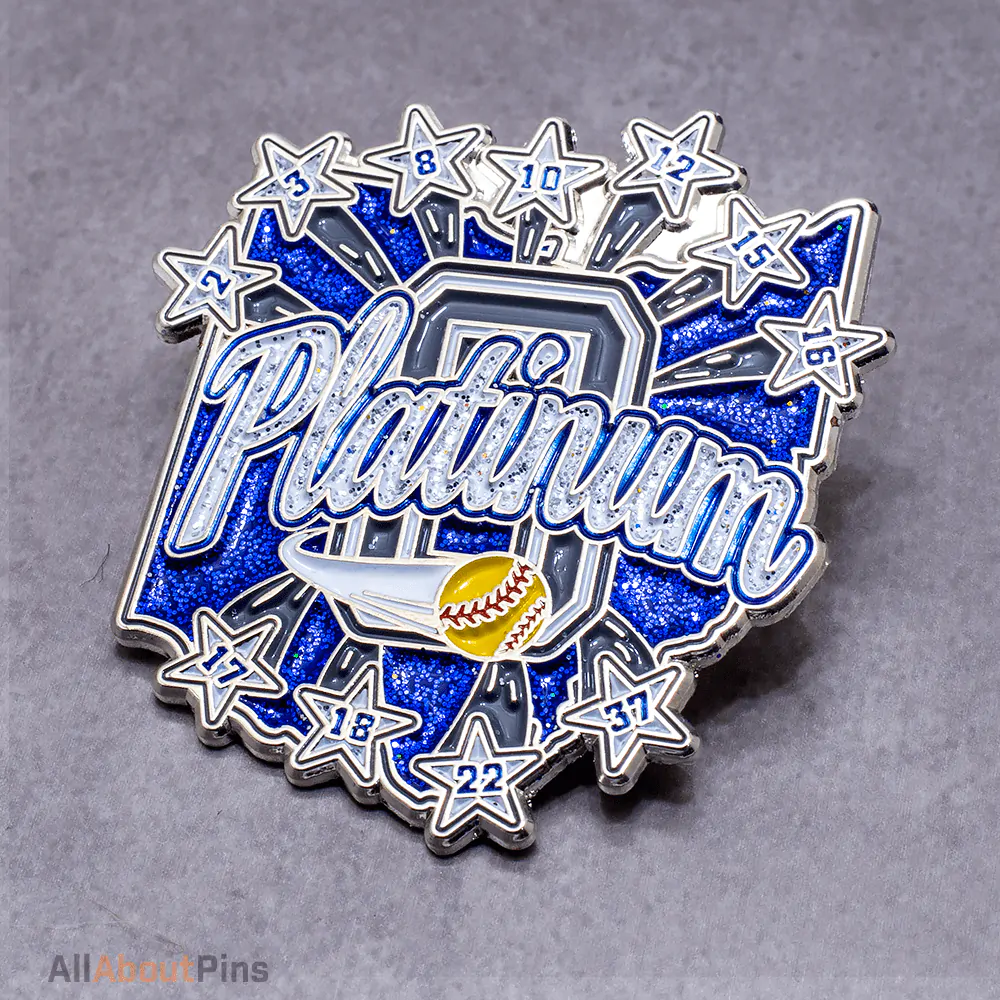 Platinum Glitter Trading Pin