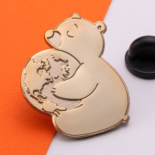 church 180 diestruck gold bear lapel pin