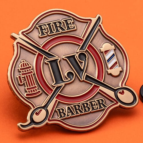 fire barber lv lapel pin