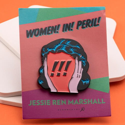 women in peril jessie-ren marshall lapel pin